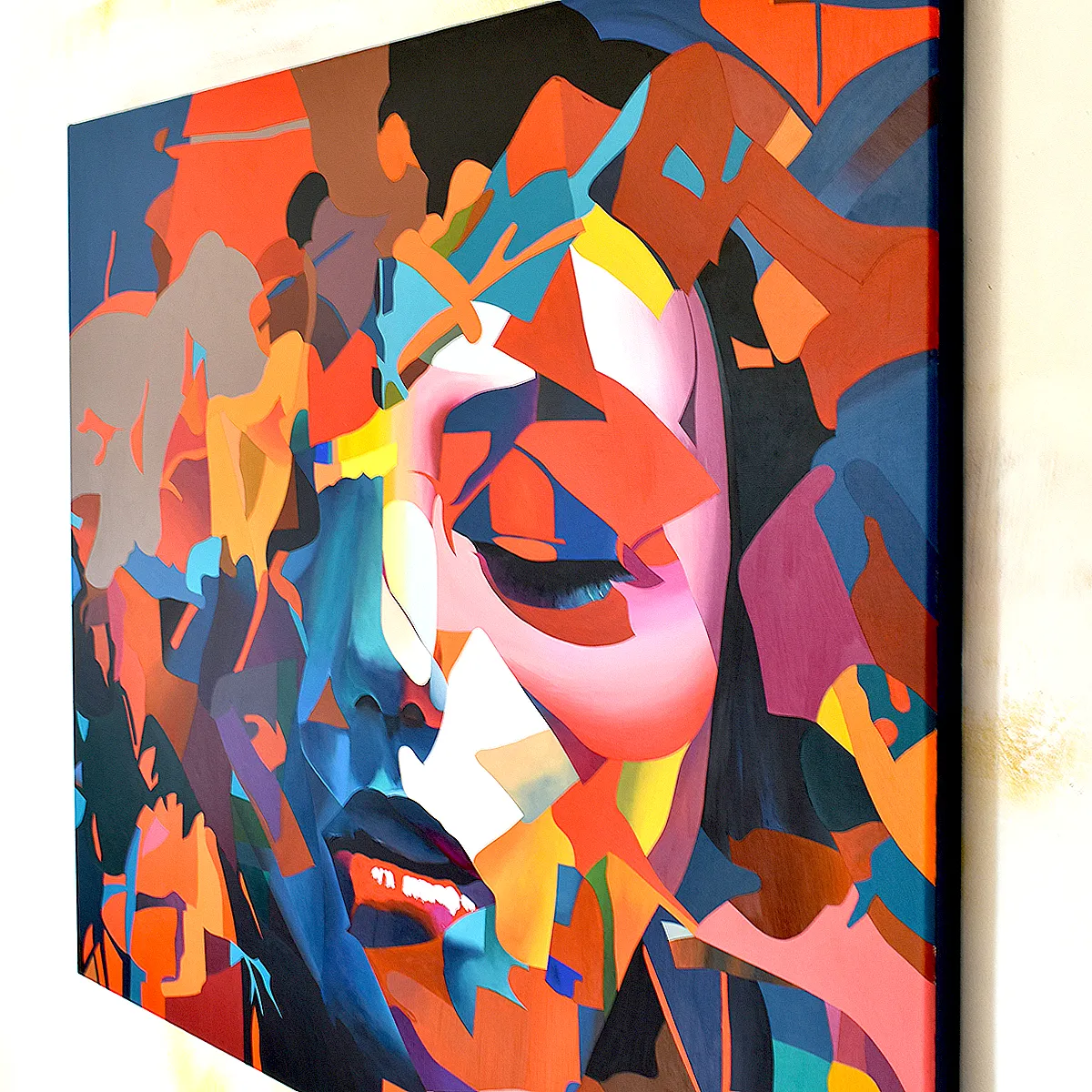 Chaos in creation abstract portrait side profile