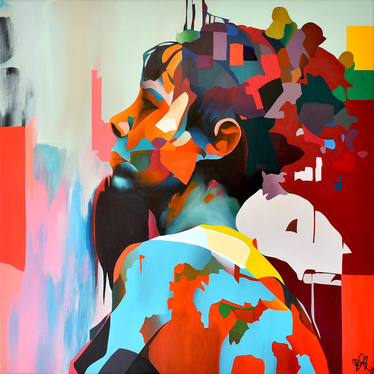 Enchanted Solitude abstract portrait painting