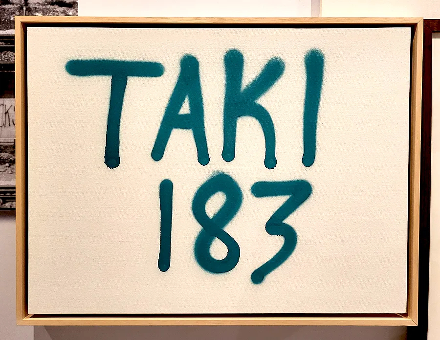 TAKI 183 graffiti style artwork displayed in gallery